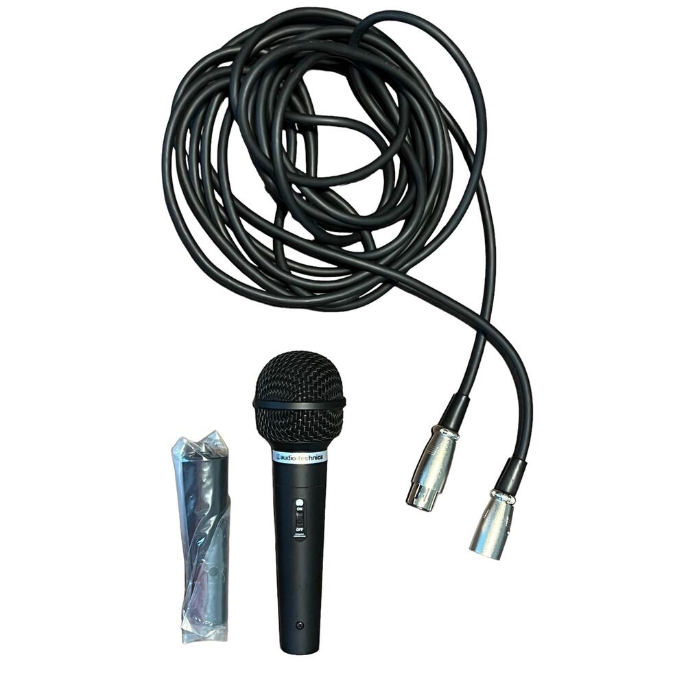 Audio-Technica ST90MK II Dynamic Microphone w/ Stand Adapter & XLR Cable Tested‎
